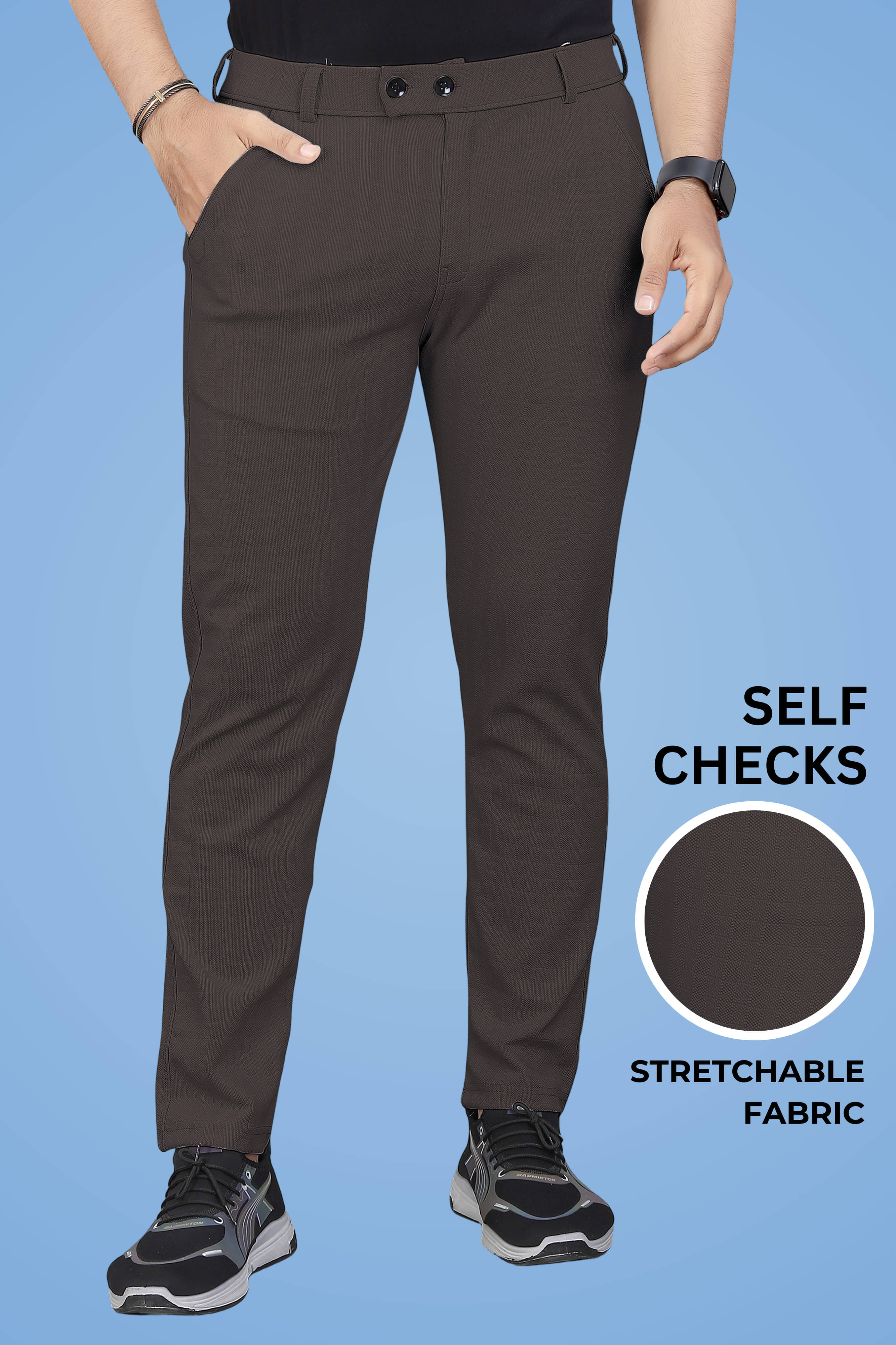     			GIBBONTE Regular Men's Trouser - Brown ( Pack of 1 )