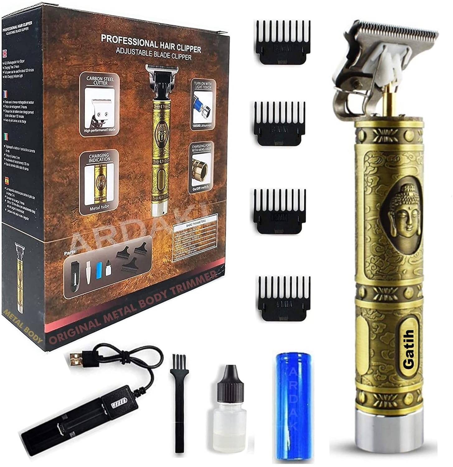     			Gatih Hair Trimmer For Men Gold Cordless Beard Trimmer With 180 minutes Runtime