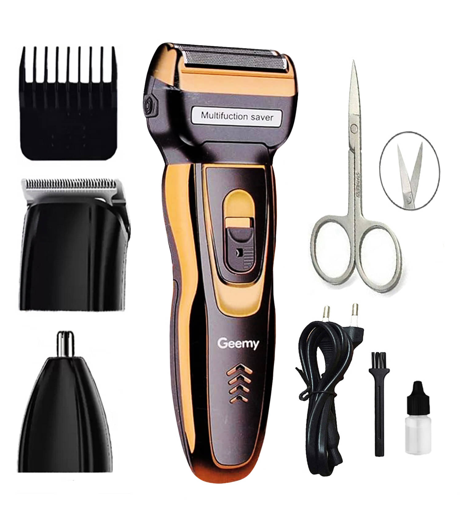     			Geemy Grooming Kit 3 in 1 Multicolor Cordless Beard Trimmer With 60 minutes Runtime