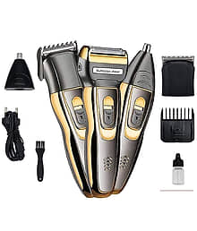 Geemy Rechargeable Trimmer Brown Cordless Multigrooming Kit With 60 minutes Runtime