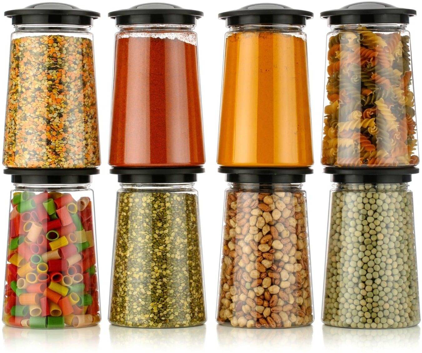     			HASHONE Plastic Black Multi-Purpose Container ( Set of 8 )