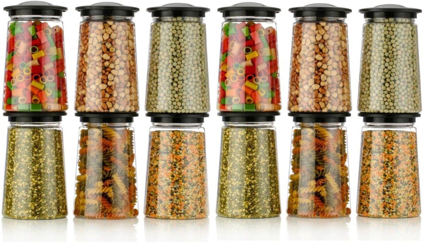     			HASHONE Plastic Black Multi-Purpose Container ( Set of 12 )