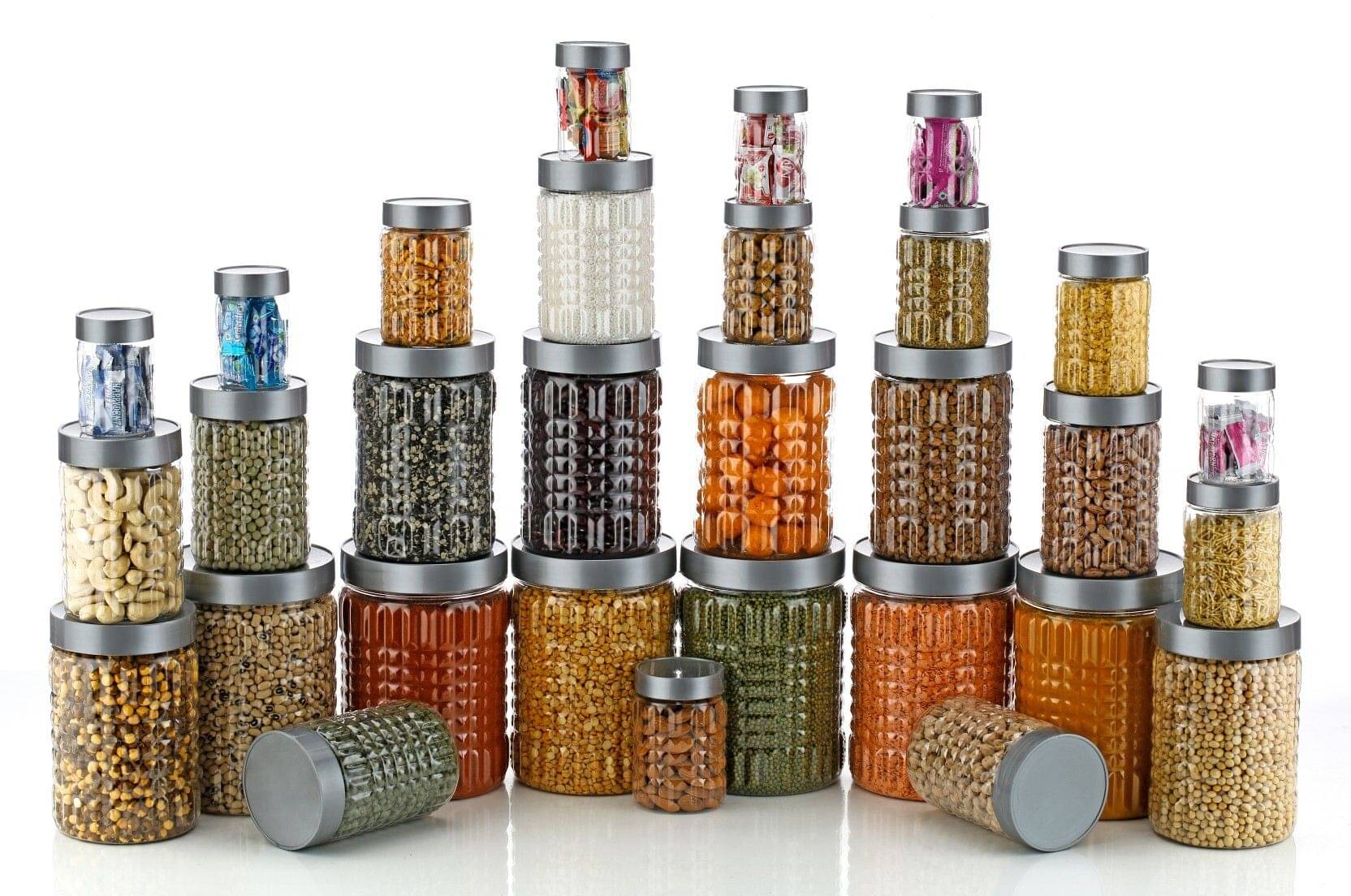     			HASHONE Plastic Grey Food Container ( Set of 24 )