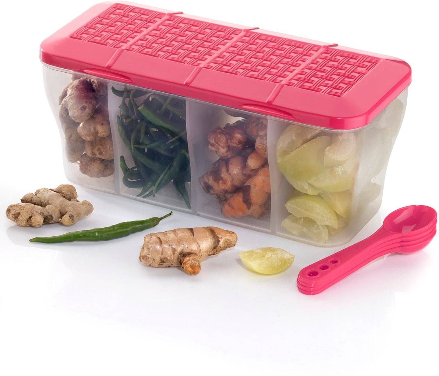     			HASHONE Plastic Pink Food Container ( Set of 1 )