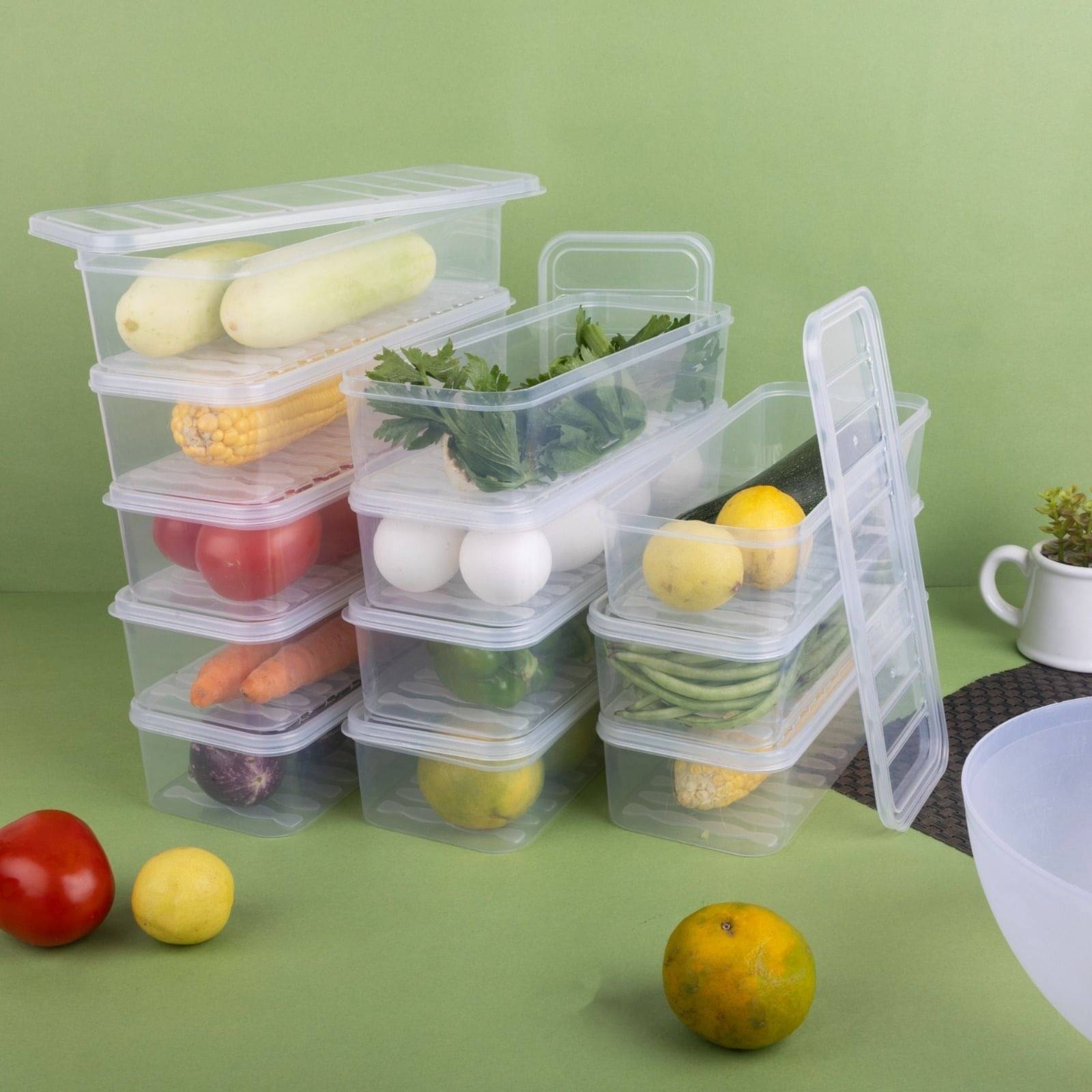     			HASHONE Plastic Transparent Multi-Purpose Container ( Set of 12 )