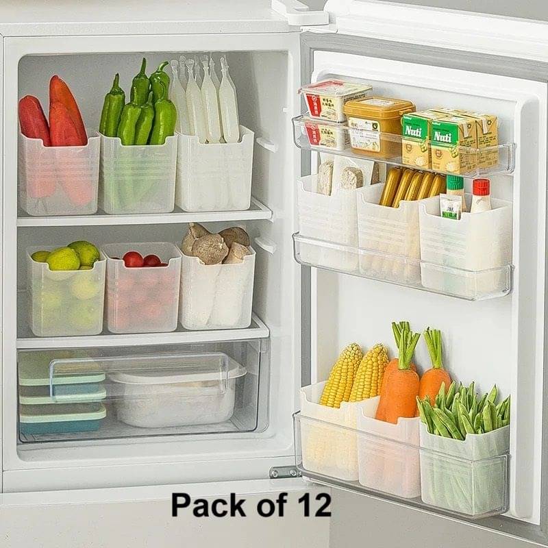     			HASHONE Plastic Transparent Multi-Purpose Container ( Set of 12 )