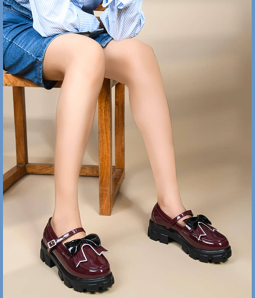 JM Looks Maroon Women's Loafers - Casual Shoes | Buy online on ZillyBuy