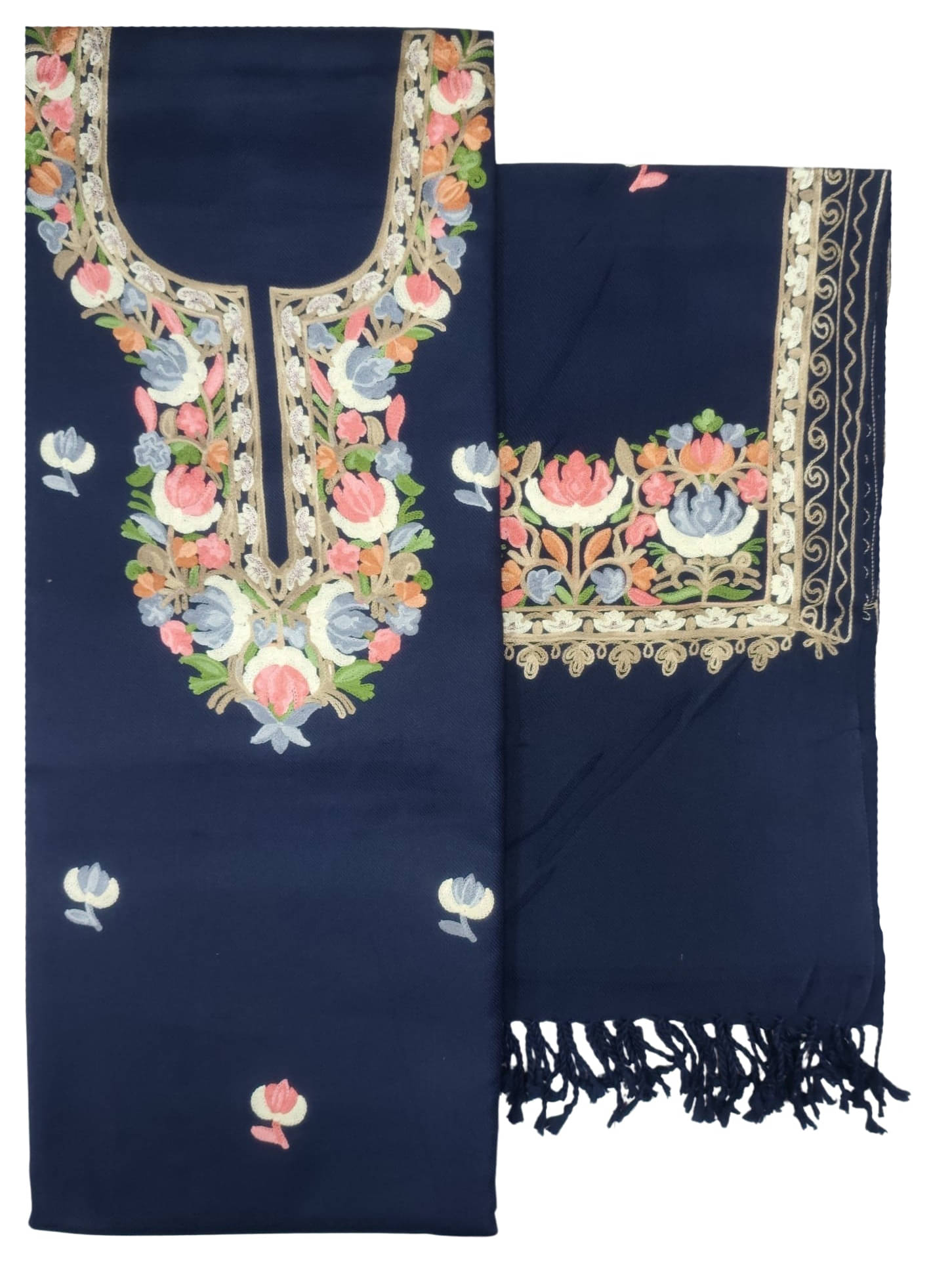 KASHMIRI Women Woollen Unstitched Dress Material ( Navy Blue ) KASHMIRI Women Woollen Unstitched Dress Material ( Navy Blue )