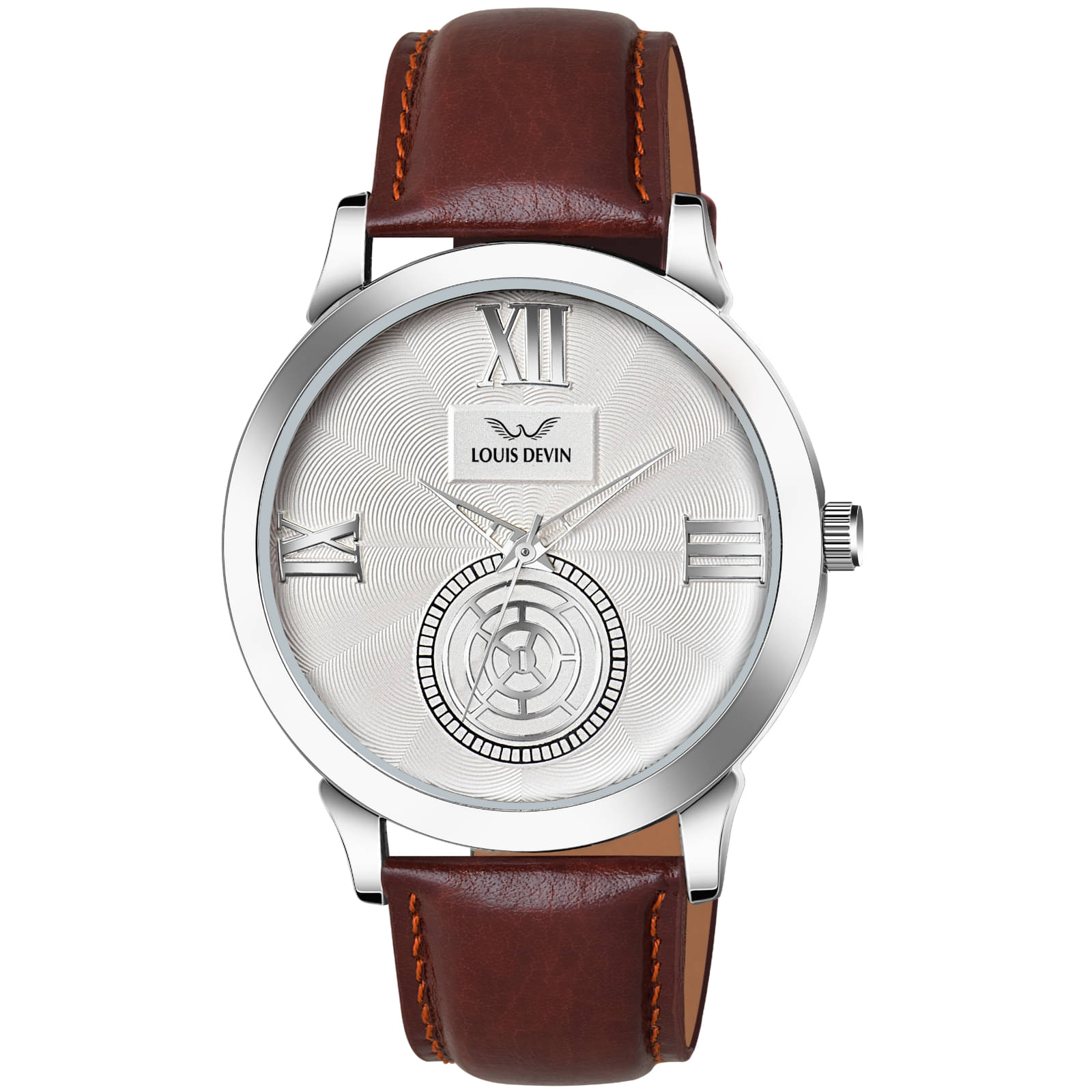     			LOUIS DEVIN Brown Leather Analog Men's Watch