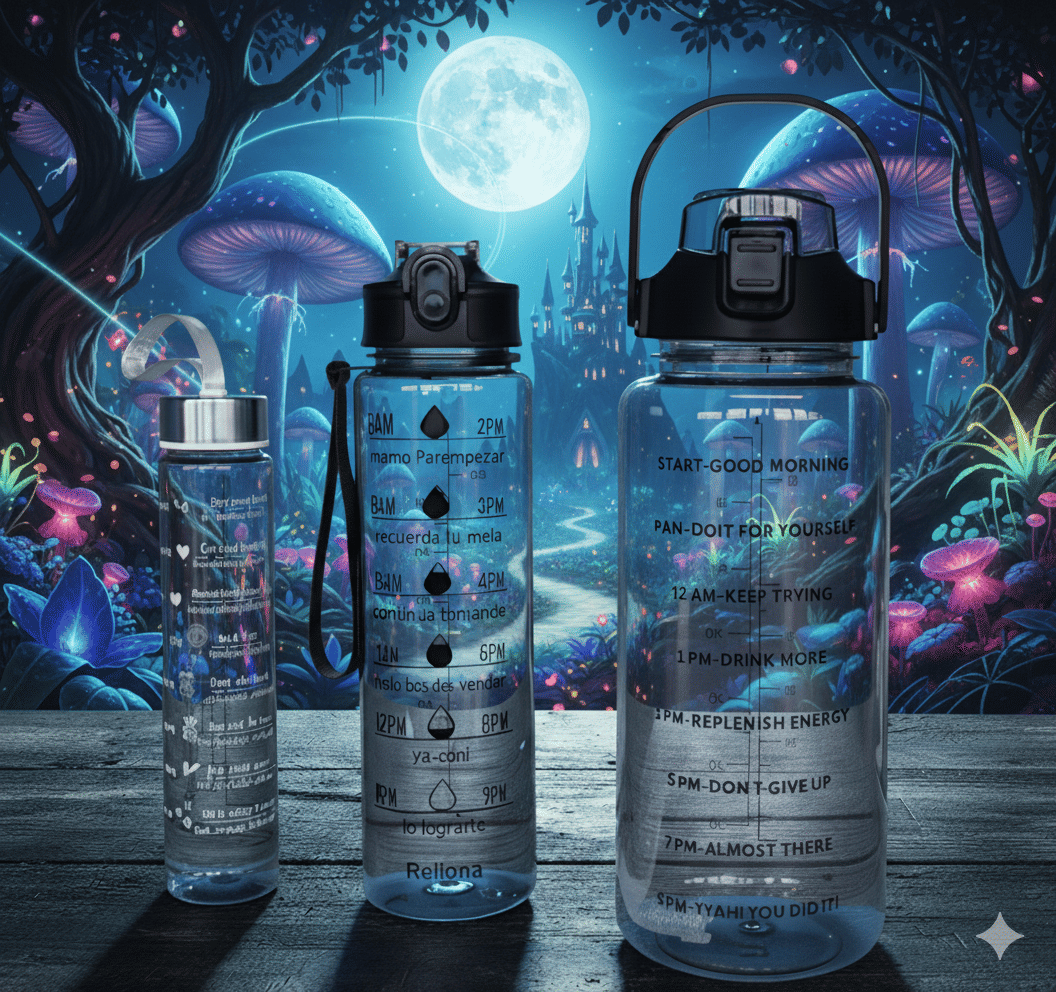 MOONVILLA 3 Pcs Motivational Sipper Water bottle Set Multicolor Plastic Water Bottle 2000 mL ( Set of 3 )     			MOONVILLA 3 Pcs Motivational Sipper Water bottle Set Multicolor Plastic Water Bottle 2000 mL ( Set of 3 )