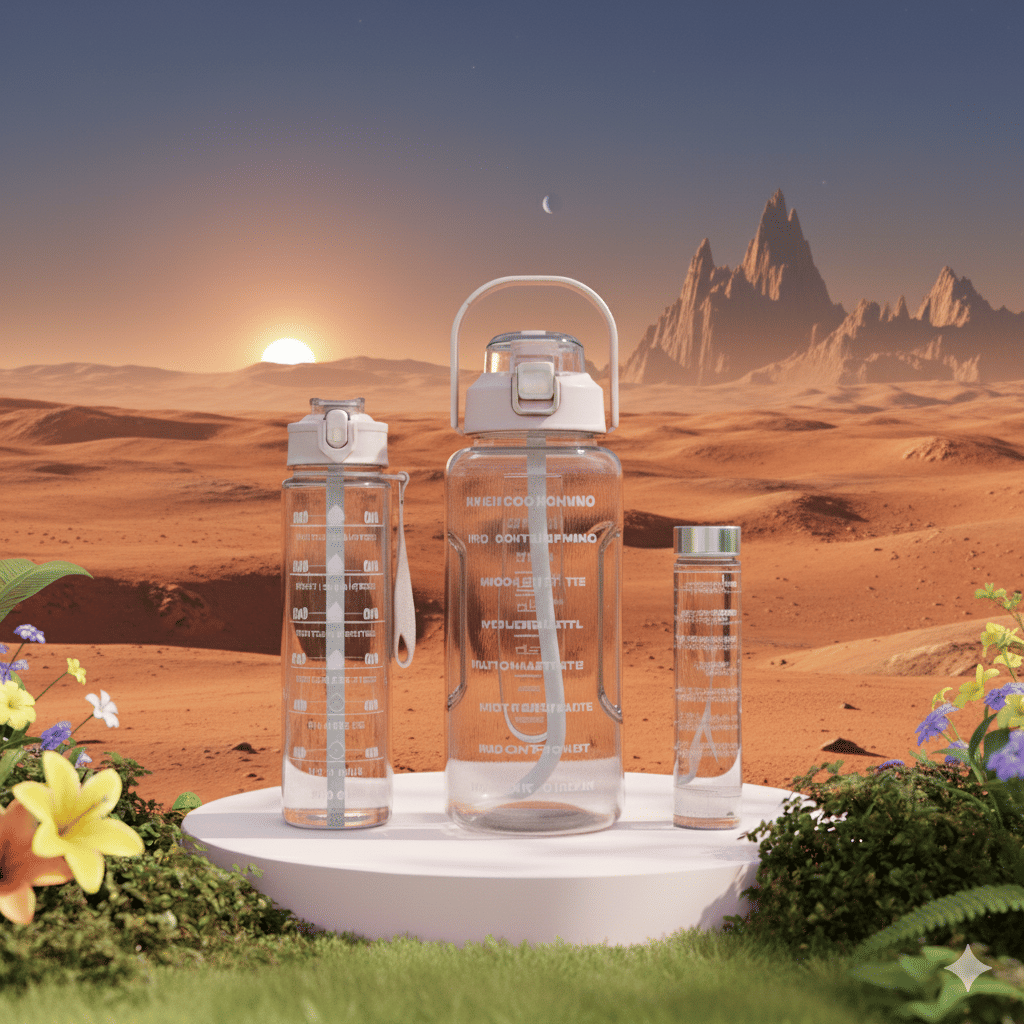 MOONVILLA 3 Pcs Motivational Sipper Water bottle Set Multicolor Plastic Water Bottle 2000 mL ( Set of 3 )     			MOONVILLA 3 Pcs Motivational Sipper Water bottle Set Multicolor Plastic Water Bottle 2000 mL ( Set of 3 )