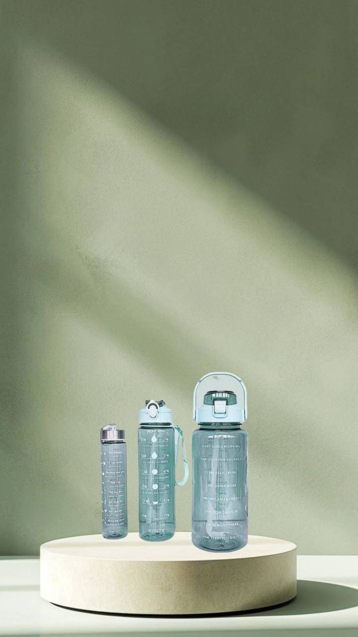 MOONVILLA 3 Pcs Motivational Sipper Water bottle Set Multicolor Plastic Water Bottle 2000 mL ( Set of 3 ) MOONVILLA 3 Pcs Motivational Sipper Water bottle Set Multicolor Plastic Water Bottle 2000 mL ( Set of 3 )