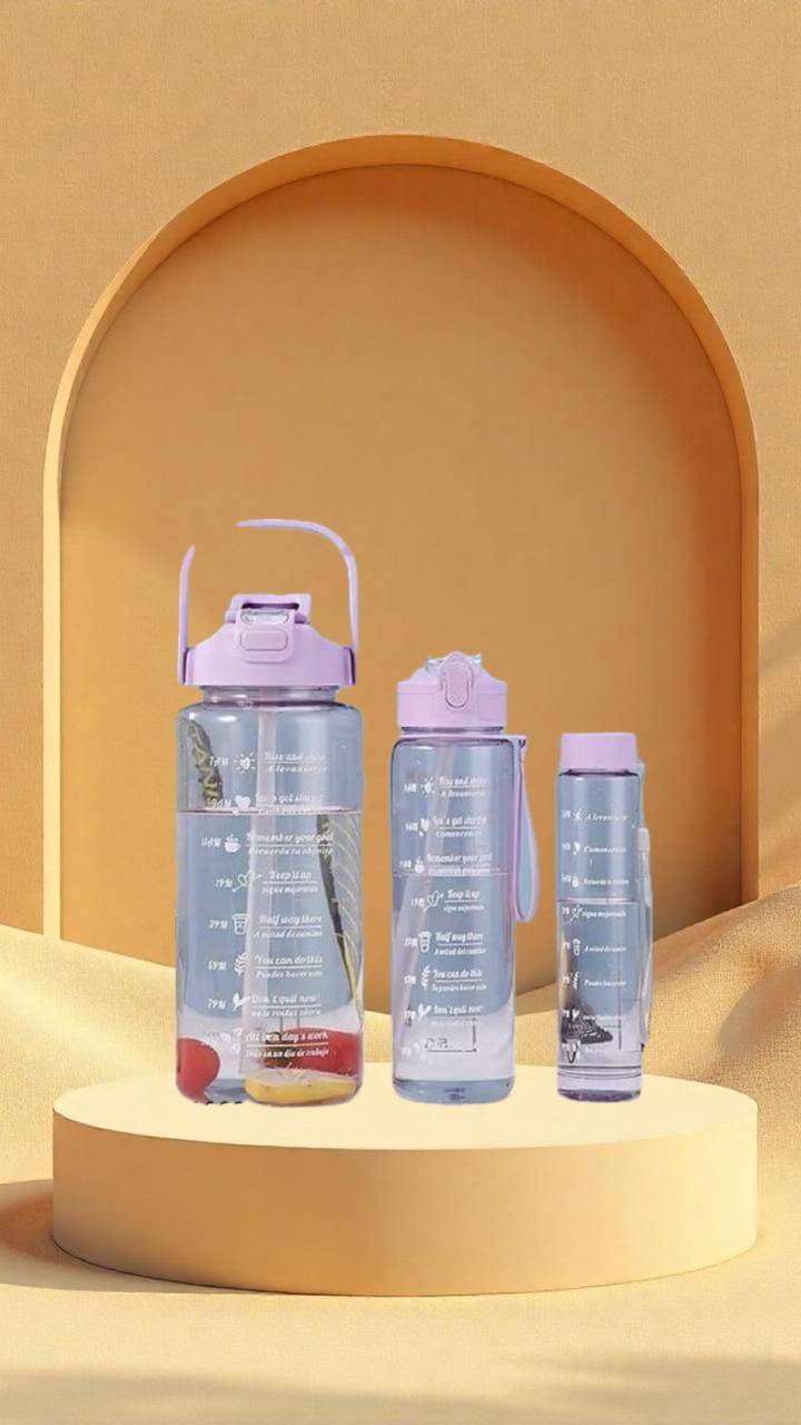 MOONVILLA 3 Pcs Motivational Sipper Water bottle Set Multicolor Plastic Water Bottle 2000 mL ( Set of 3 ) MOONVILLA 3 Pcs Motivational Sipper Water bottle Set Multicolor Plastic Water Bottle 2000 mL ( Set of 3 )