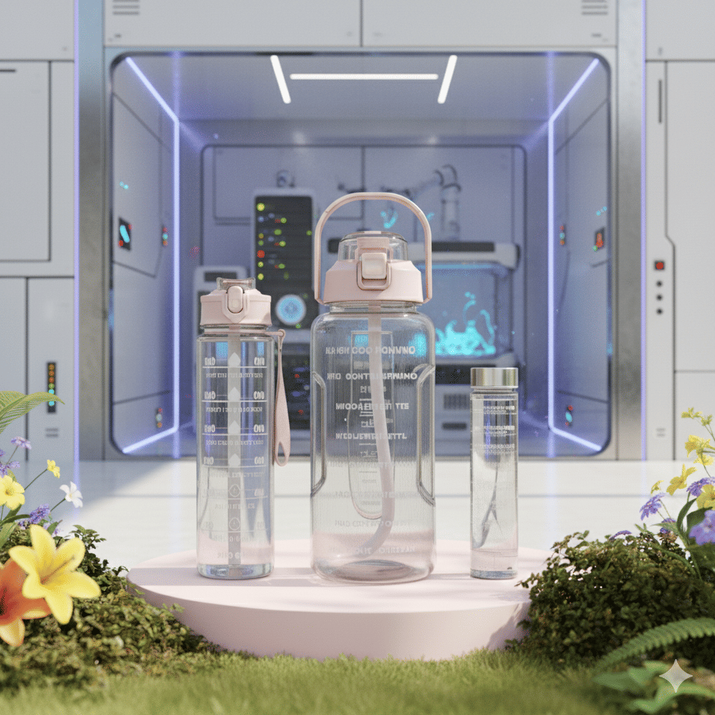 MOONVILLA 3 Pcs Motivational Sipper Water bottle Set Multicolor Plastic Water Bottle 2000 mL ( Set of 3 )     			MOONVILLA 3 Pcs Motivational Sipper Water bottle Set Multicolor Plastic Water Bottle 2000 mL ( Set of 3 )