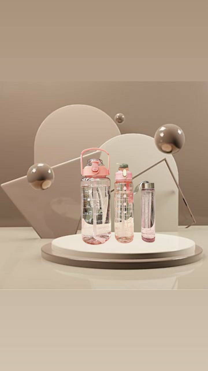 MOONVILLA 3 Pcs Motivational Sipper Water bottle Set Multicolor Plastic Water Bottle 2000 mL ( Set of 3 ) MOONVILLA 3 Pcs Motivational Sipper Water bottle Set Multicolor Plastic Water Bottle 2000 mL ( Set of 3 )