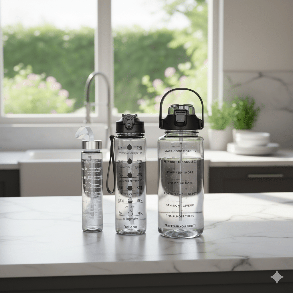 MOONVILLA 3 Pcs Motivational Sipper Water bottle Set Multicolor Plastic Water Bottle 2000 mL ( Set of 3 ) MOONVILLA 3 Pcs Motivational Sipper Water bottle Set Multicolor Plastic Water Bottle 2000 mL ( Set of 3 )