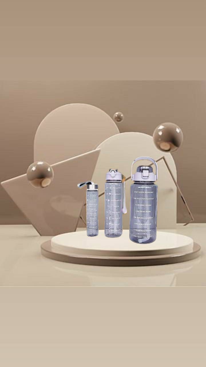 MOONVILLA 3 Pcs Motivational Sipper Water bottle Set Multicolor Plastic Water Bottle 2000 mL ( Set of 3 ) MOONVILLA 3 Pcs Motivational Sipper Water bottle Set Multicolor Plastic Water Bottle 2000 mL ( Set of 3 )