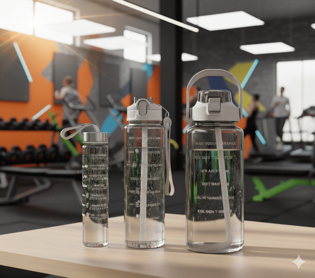 MOONVILLA 3 Pcs Motivational Sipper Water bottle Set Multicolor Plastic Water Bottle 2000 mL ( Set of 3 ) MOONVILLA 3 Pcs Motivational Sipper Water bottle Set Multicolor Plastic Water Bottle 2000 mL ( Set of 3 )