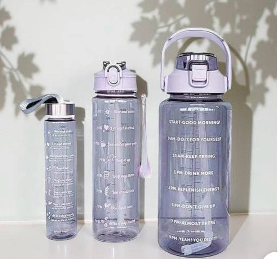 MOONVILLA 3 Pcs Motivational Sipper Water bottle Set Multicolor Plastic Water Bottle 2000 mL ( Set of 3 )     			MOONVILLA 3 Pcs Motivational Sipper Water bottle Set Multicolor Plastic Water Bottle 2000 mL ( Set of 3 )