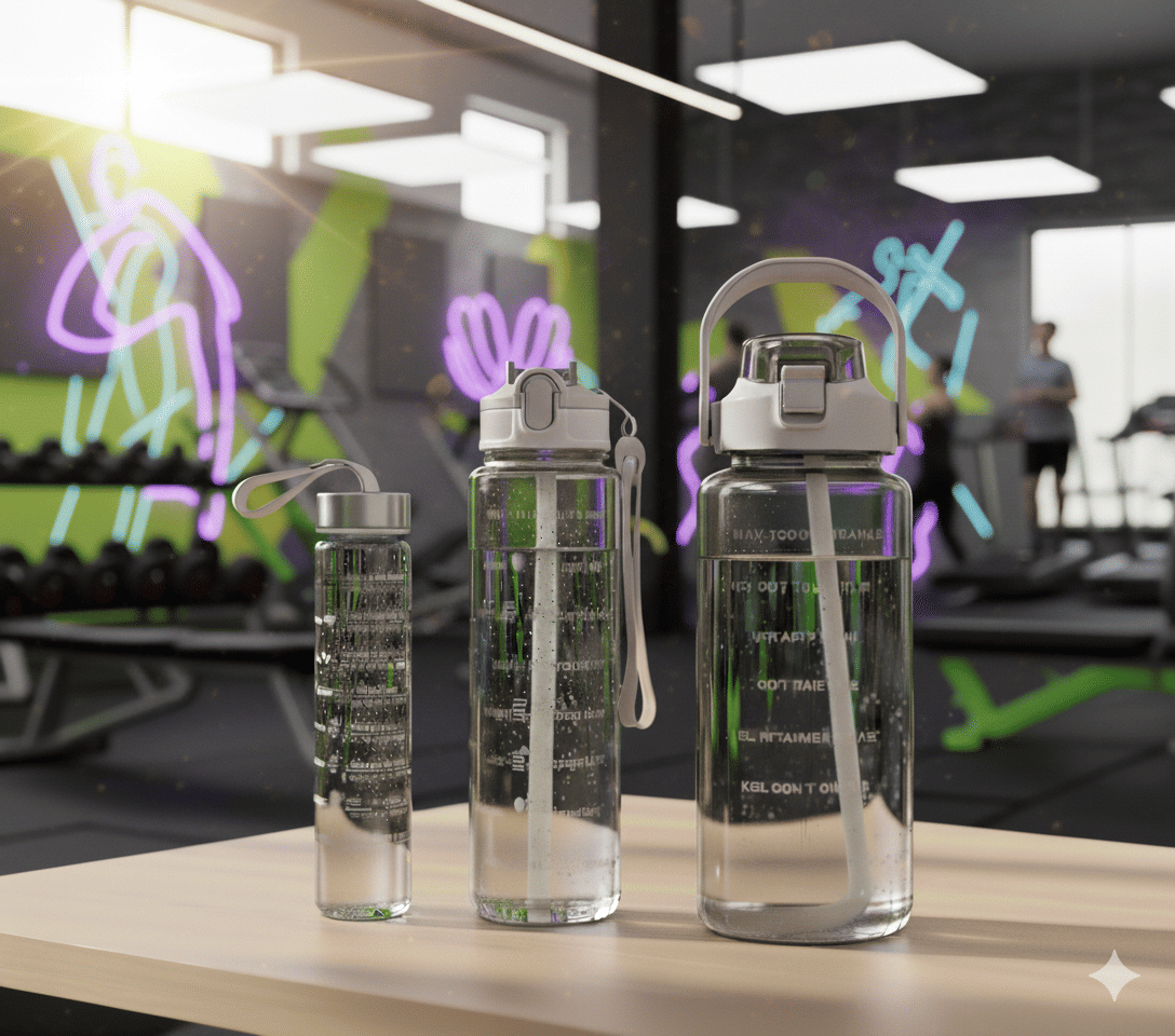 MOONVILLA 3 Pcs Motivational Sipper Water bottle Set Multicolor Plastic Water Bottle 2000 mL ( Set of 3 )     			MOONVILLA 3 Pcs Motivational Sipper Water bottle Set Multicolor Plastic Water Bottle 2000 mL ( Set of 3 )