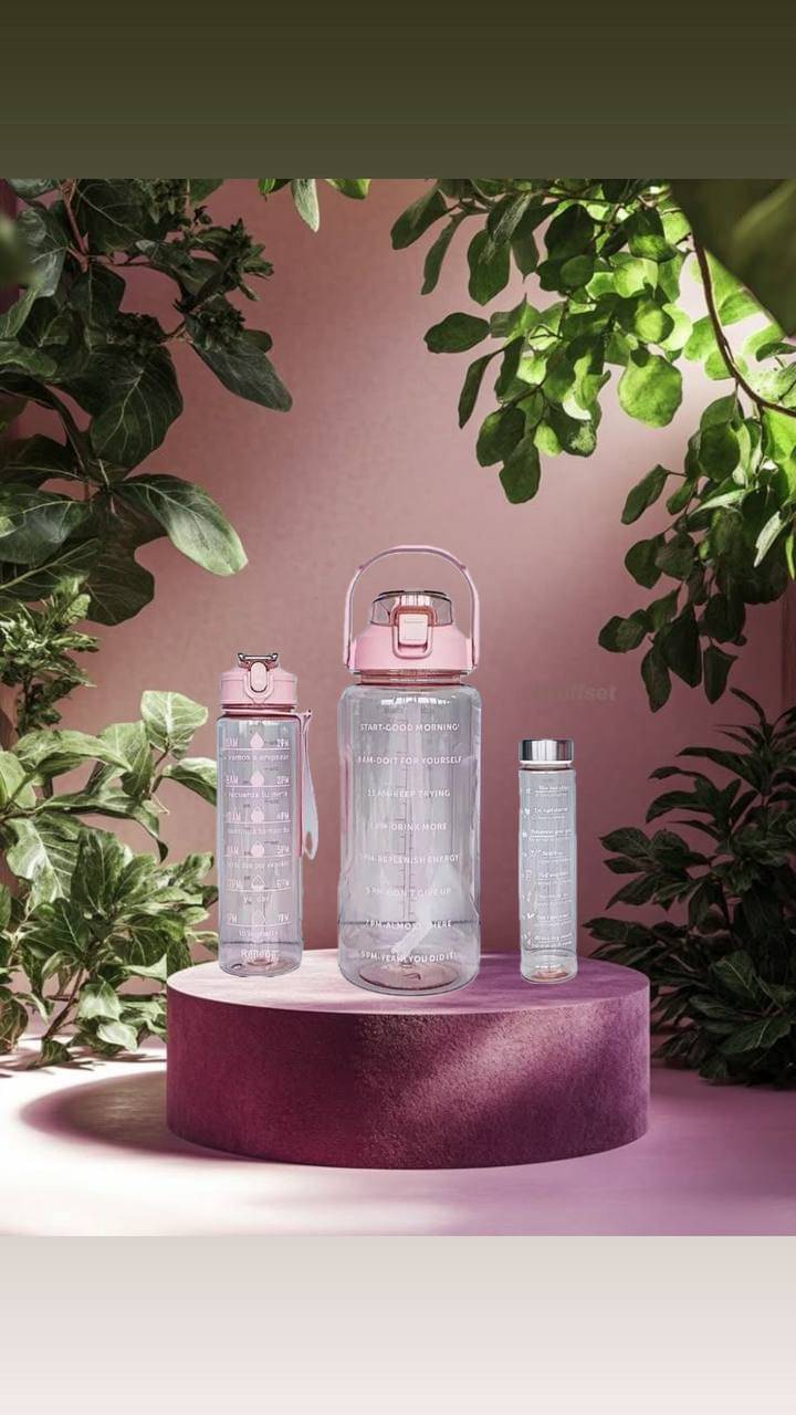 MOONVILLA 3 Pcs Motivational Sipper Water bottle Set Multicolor Plastic Water Bottle 2000 mL ( Set of 3 ) MOONVILLA 3 Pcs Motivational Sipper Water bottle Set Multicolor Plastic Water Bottle 2000 mL ( Set of 3 )