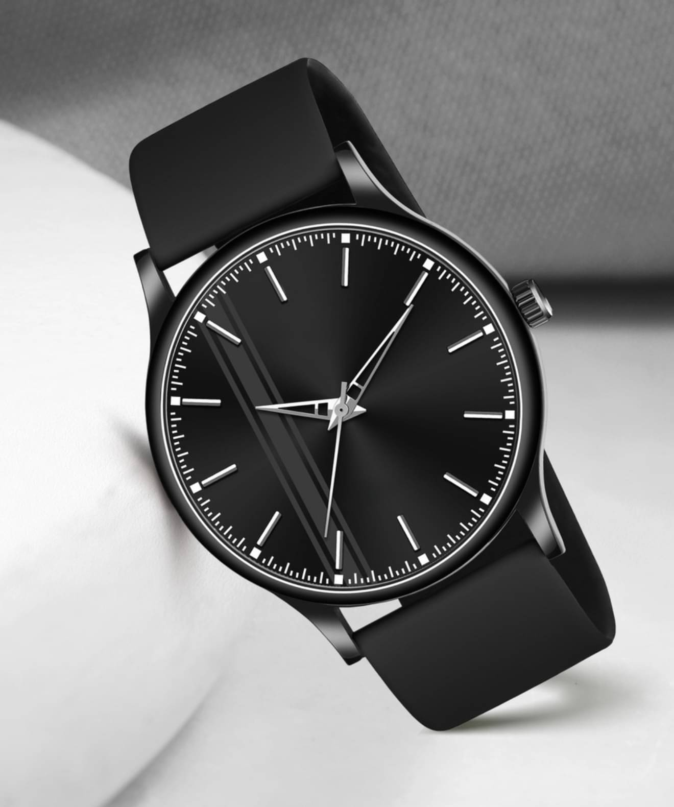     			Shivark Black Silicon Analog Men's Watch