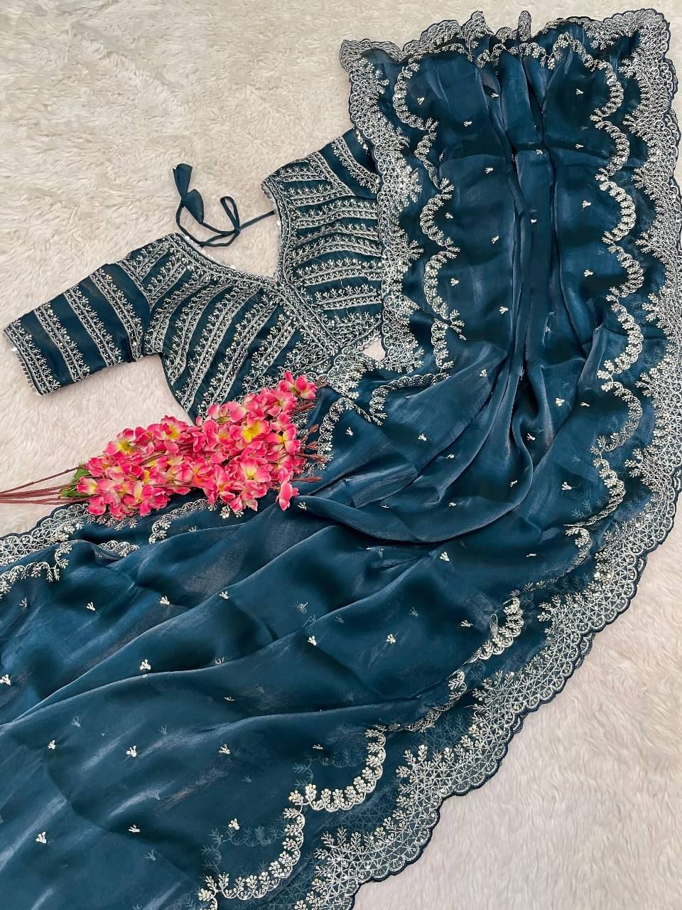 Shree Shyam Fashion Art Silk Embroidered Bhagalpuri Saree With Stitched Blouse ( Rama )     			Shree Shyam Fashion Art Silk Embroidered Bhagalpuri Saree With Stitched Blouse ( Rama )