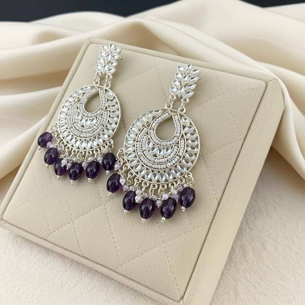     			TESSARA Purple Jhumki Earrings ( Pack of 1 )