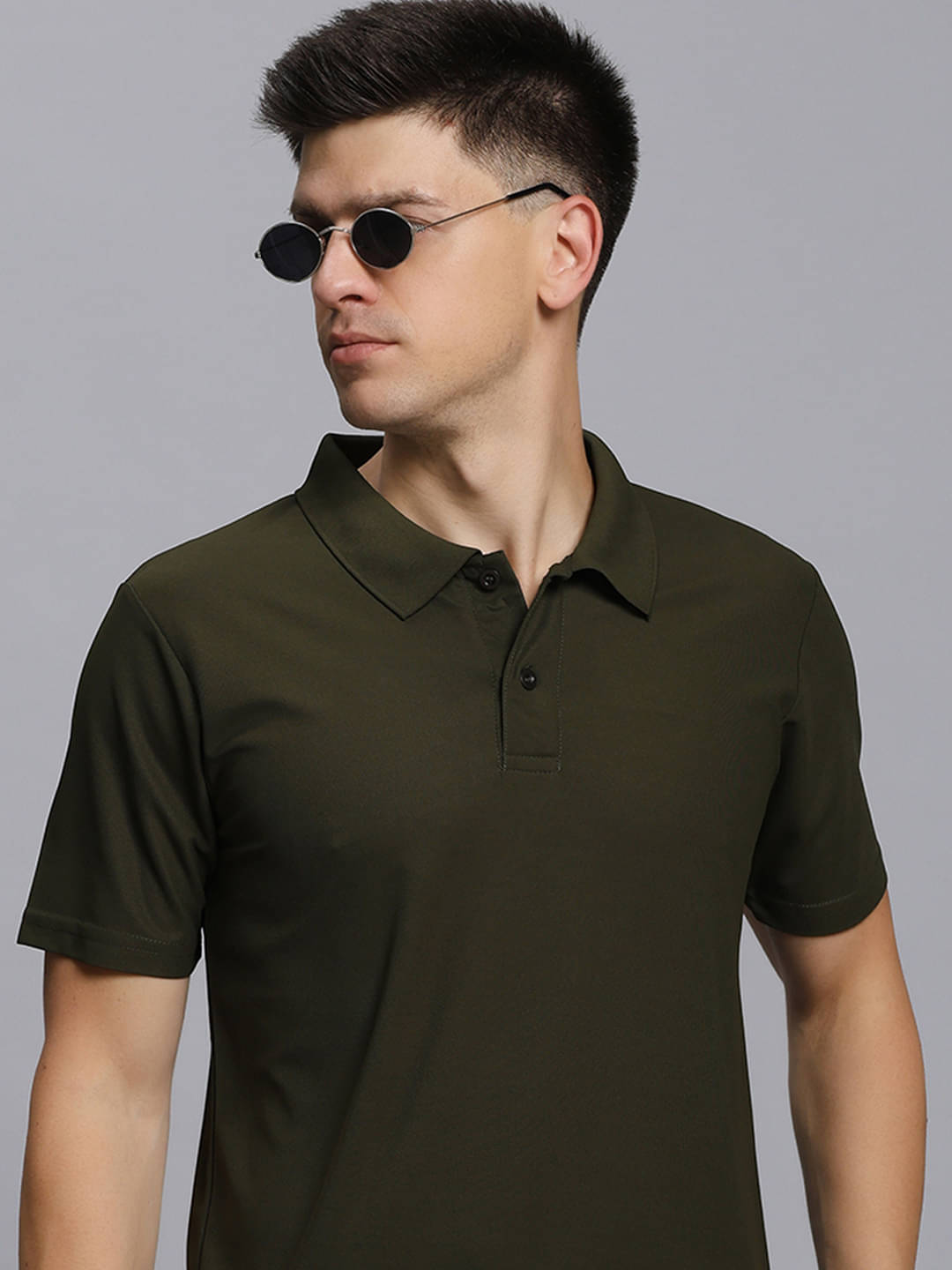 TIMBER HITCH Men Cotton Blend Regular Fit Solid Polo T Shirt ( Olive ) TIMBER HITCH Men Cotton Blend Regular Fit Solid Polo T Shirt ( Olive )