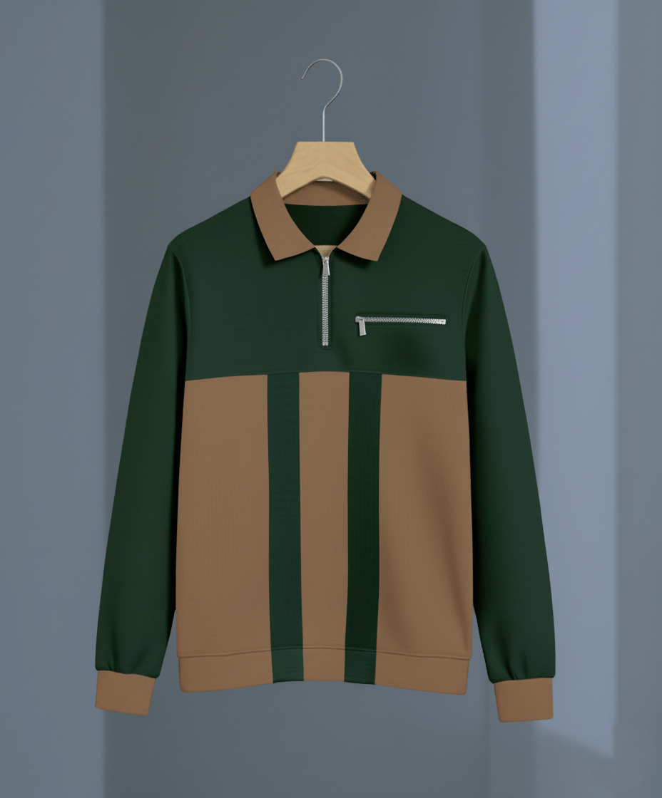 Try This Cotton Blend Polo Collar Men's Sweatshirt - Green ( Pack of 1 ) Try This Cotton Blend Polo Collar Men's Sweatshirt - Green ( Pack of 1 )