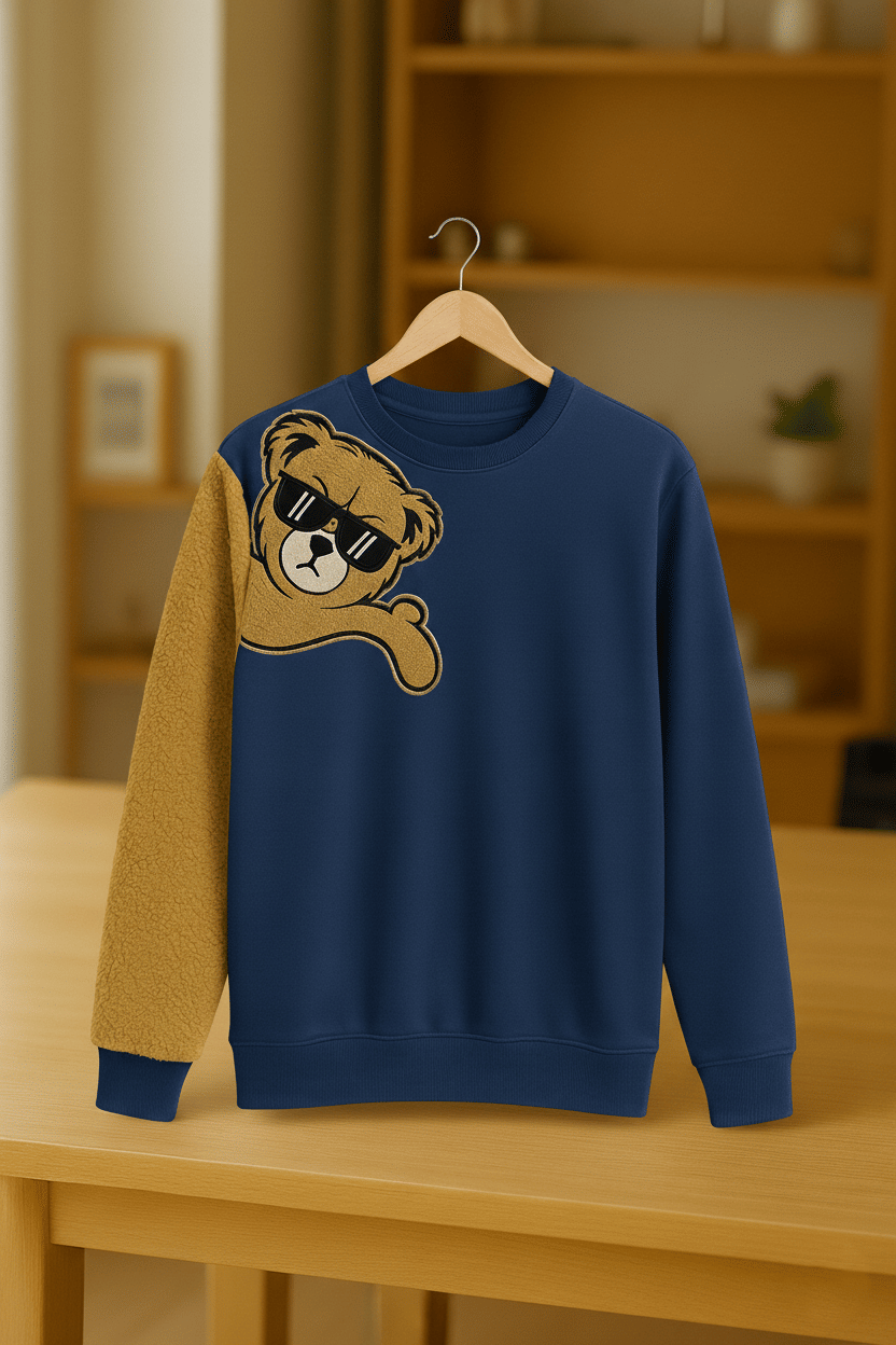     			Try This Cotton Blend Round Neck Men's Sweatshirt - Blue ( Pack of 1 )