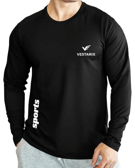 VESTARIX Men Polyester Regular Fit Printed T-Shirt ( Black ) VESTARIX Men Polyester Regular Fit Printed T-Shirt ( Black )