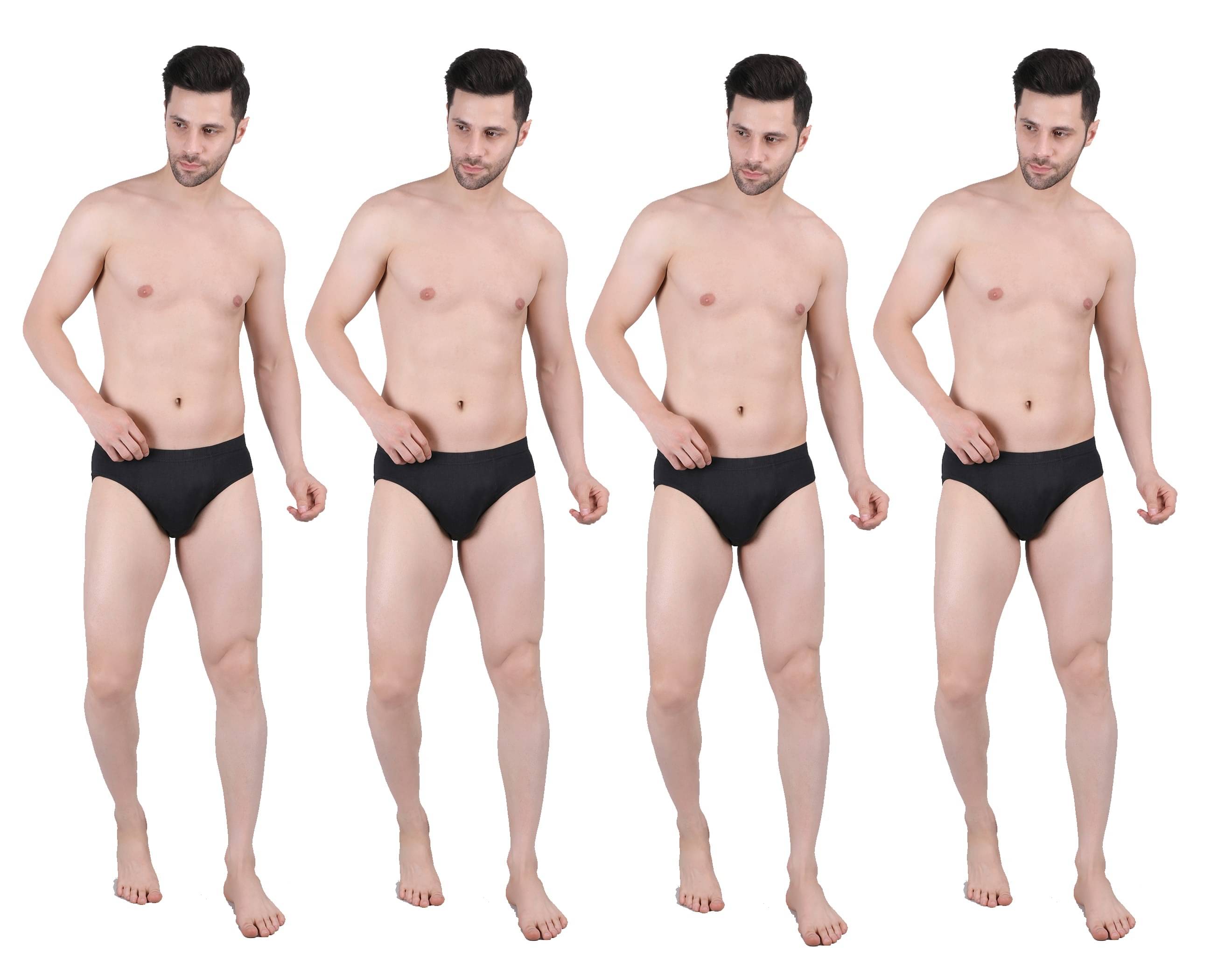 Veesaa Pack of 4 Cotton Briefs For Men's ( Black ) Veesaa Pack of 4 Cotton Briefs For Men's ( Black )