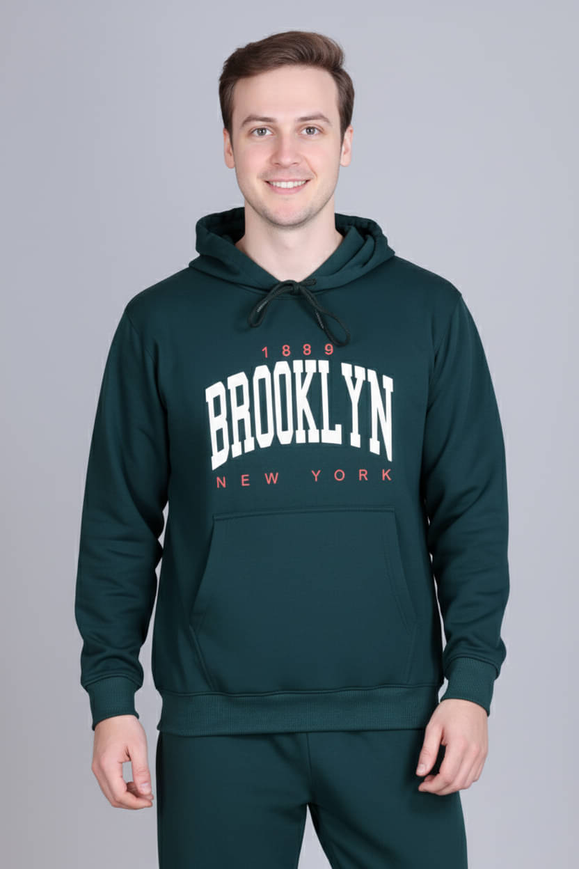     			Zeffit Polyester Hooded Men's Sweatshirt - Green ( Pack of 1 )