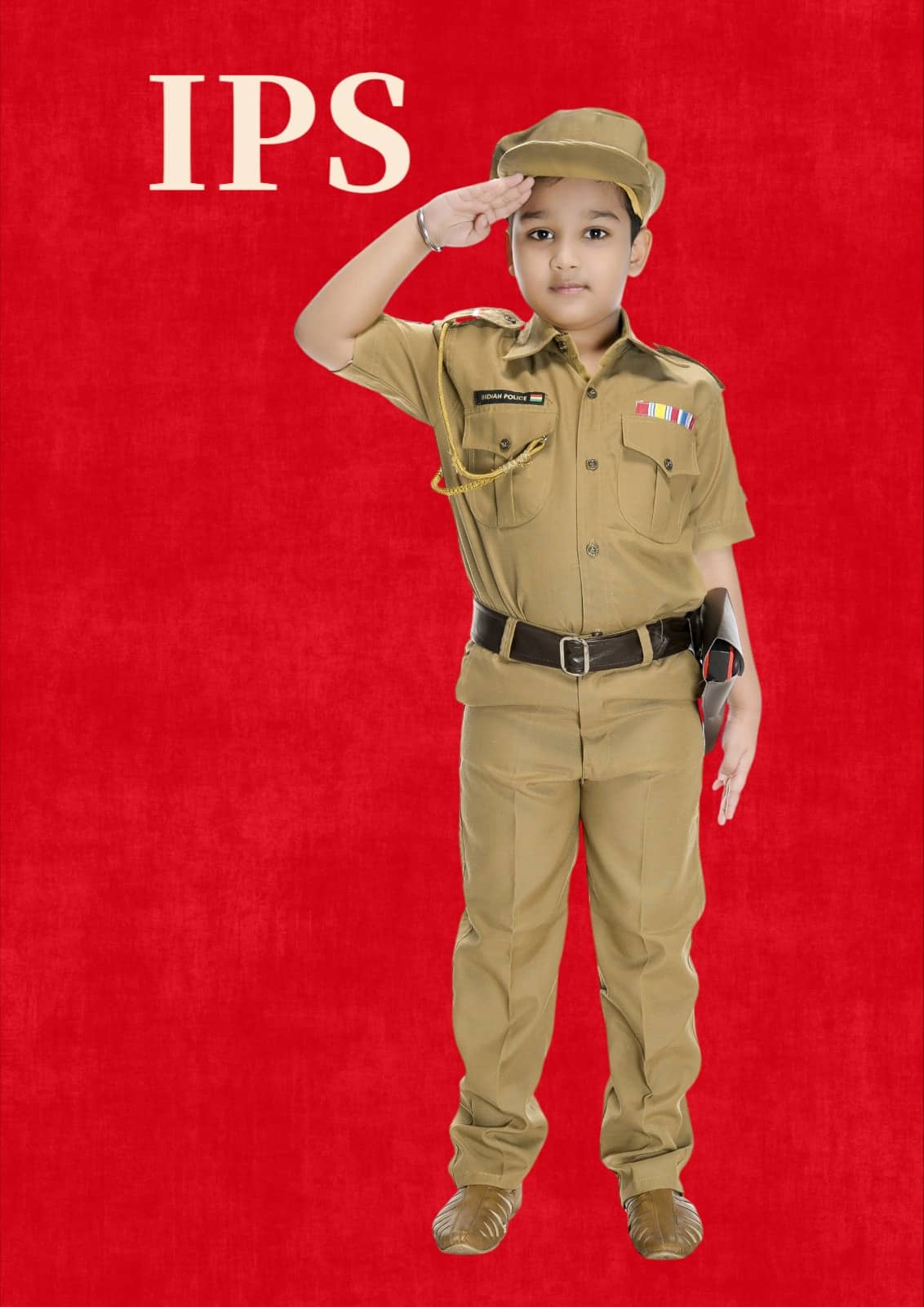 s muktar garments Boys Police Costume ( Beige )