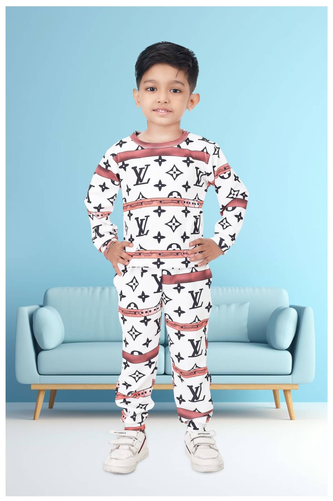 s muktar garments Pack of 1 Baby Boys Cotton Blend T-Shirt & Pants Set ( Multicolor ) s muktar garments Pack of 1 Baby Boys Cotton Blend T-Shirt & Pants Set ( Multicolor )