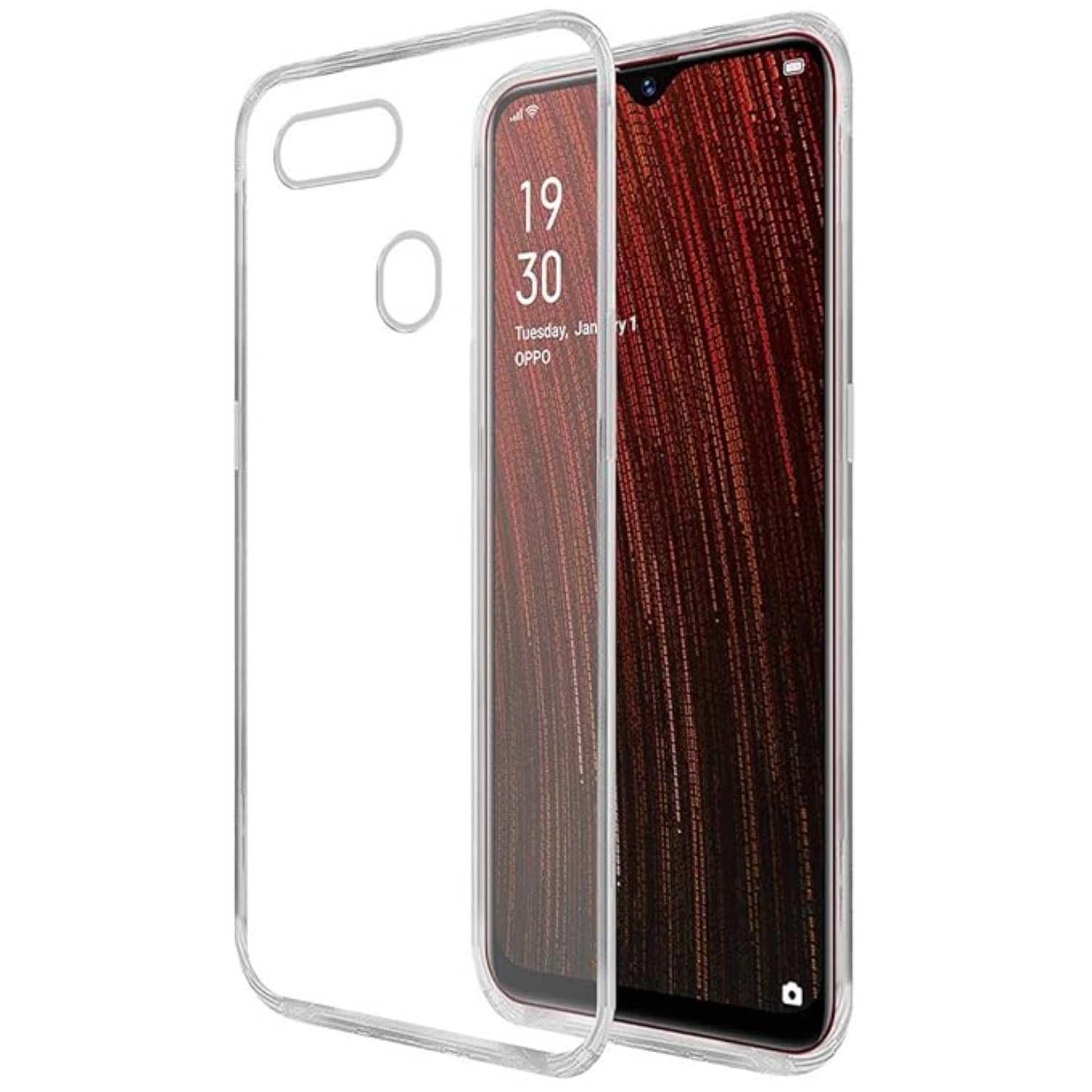     			ANDVYA Plain Cases Compatible For Silicon Oppo A7 ( Pack of 1 )