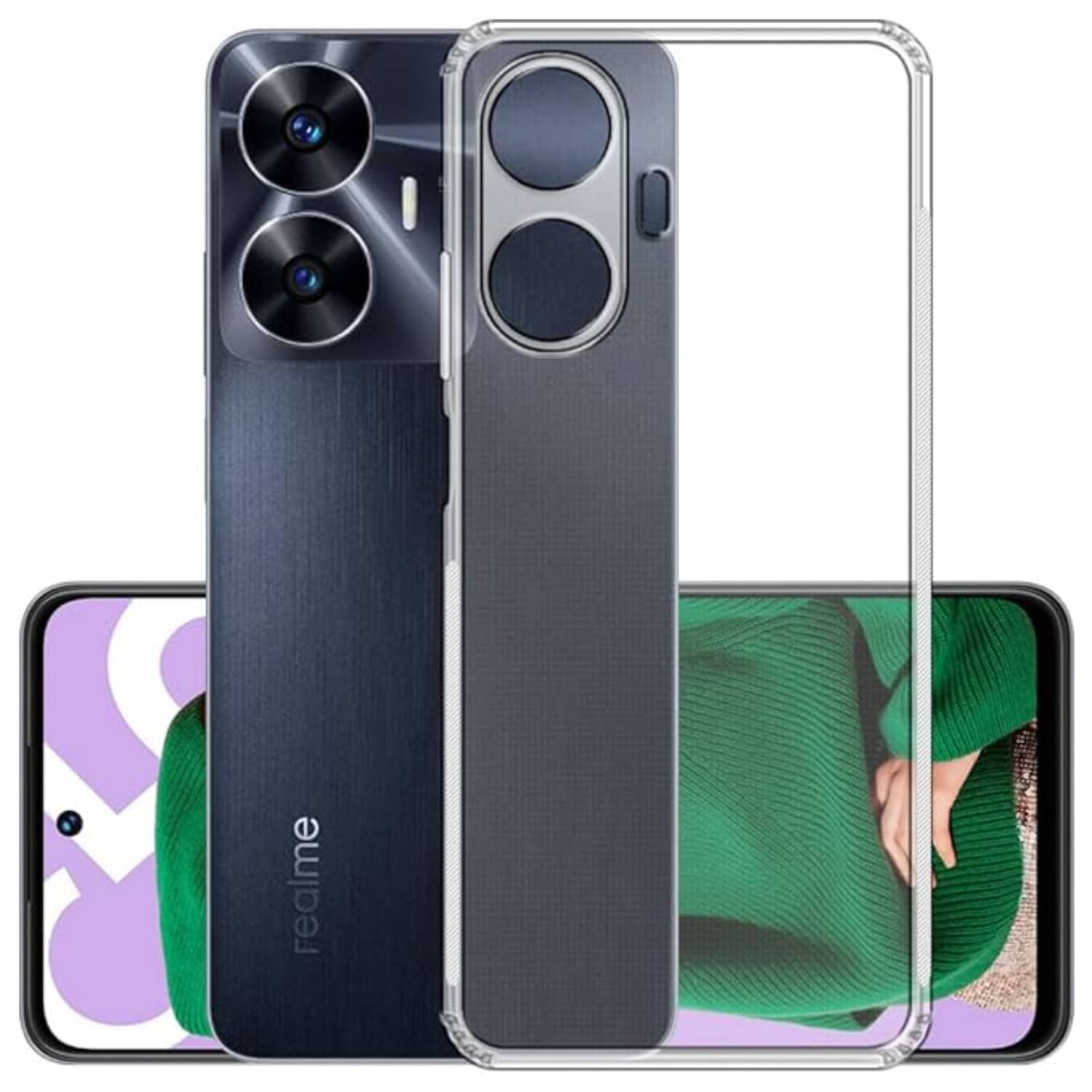     			ANDVYA Plain Cases Compatible For Silicon Realme Narzo N55 ( Pack of 1 )