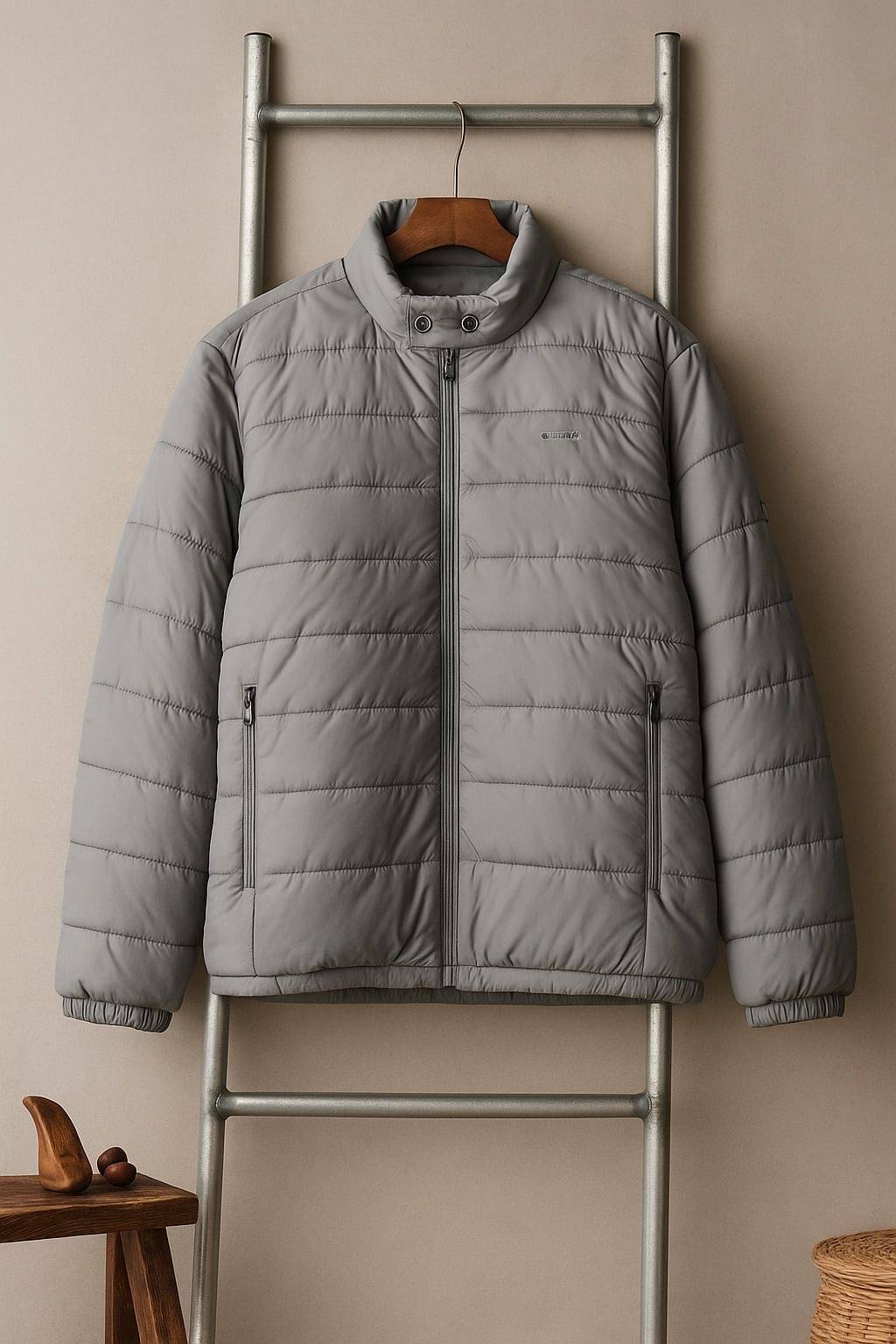     			BLUSHH COLLECTION Polyester Men's Quilted & Bomber Jacket - Grey ( Pack of 1 )