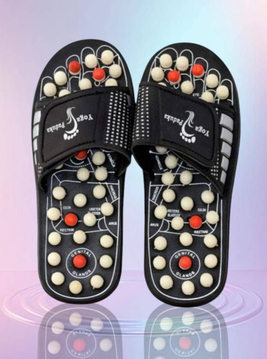 FOOTLEAP Black Men's Massage Flip Flop