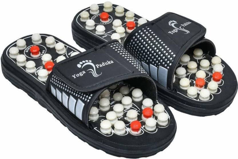 FOOTLEAP Black Men's Massage Flip Flop