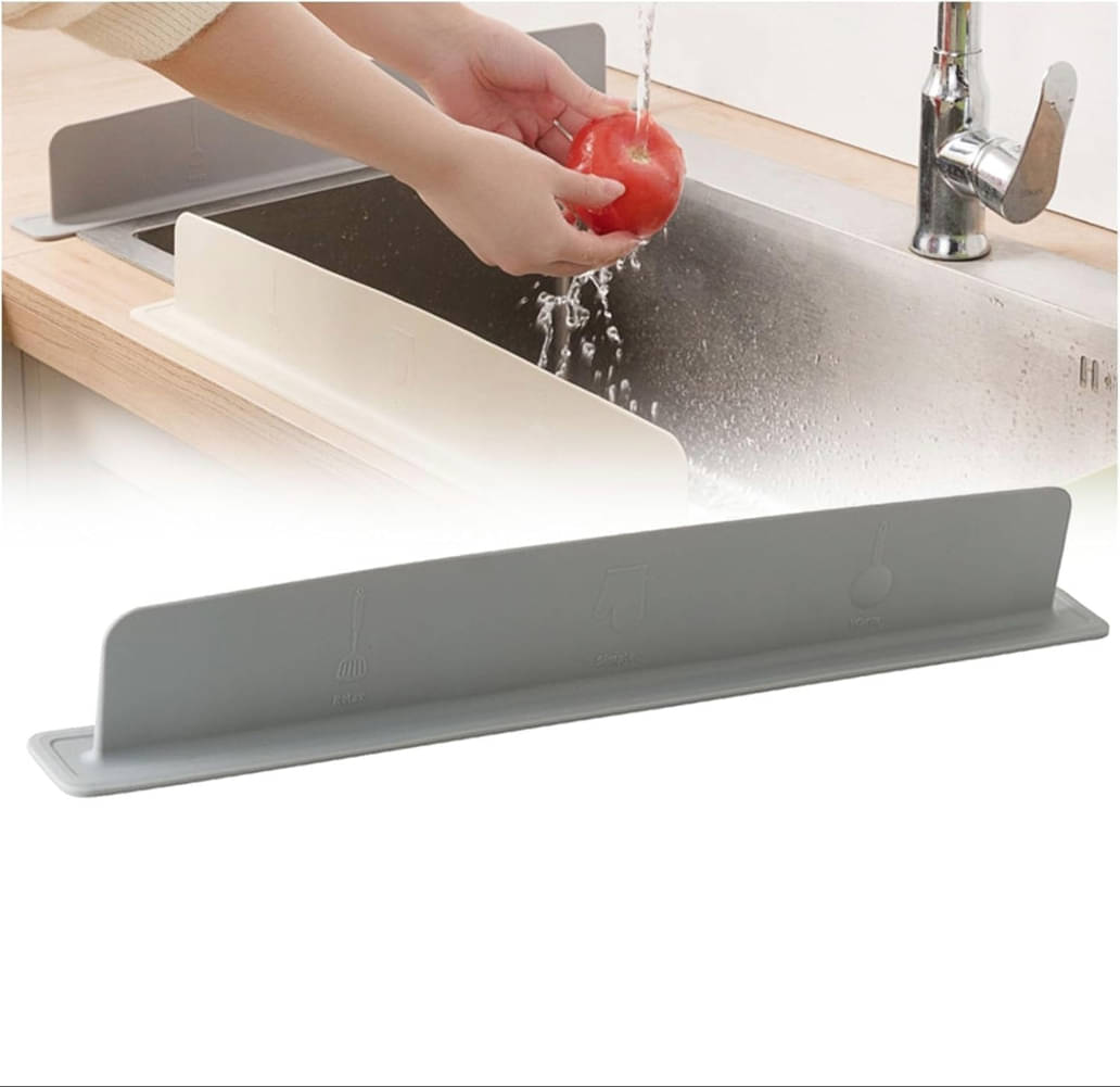     			Gyanshu silicone Sink Splash Guard with Suction Cups, Flexible Anti-Splash Baffle Plate & Countertop Protector Water Blocking Barrier, Anti-Splatter Board for Kitchen, Guards Flume Backsplash x1 pack