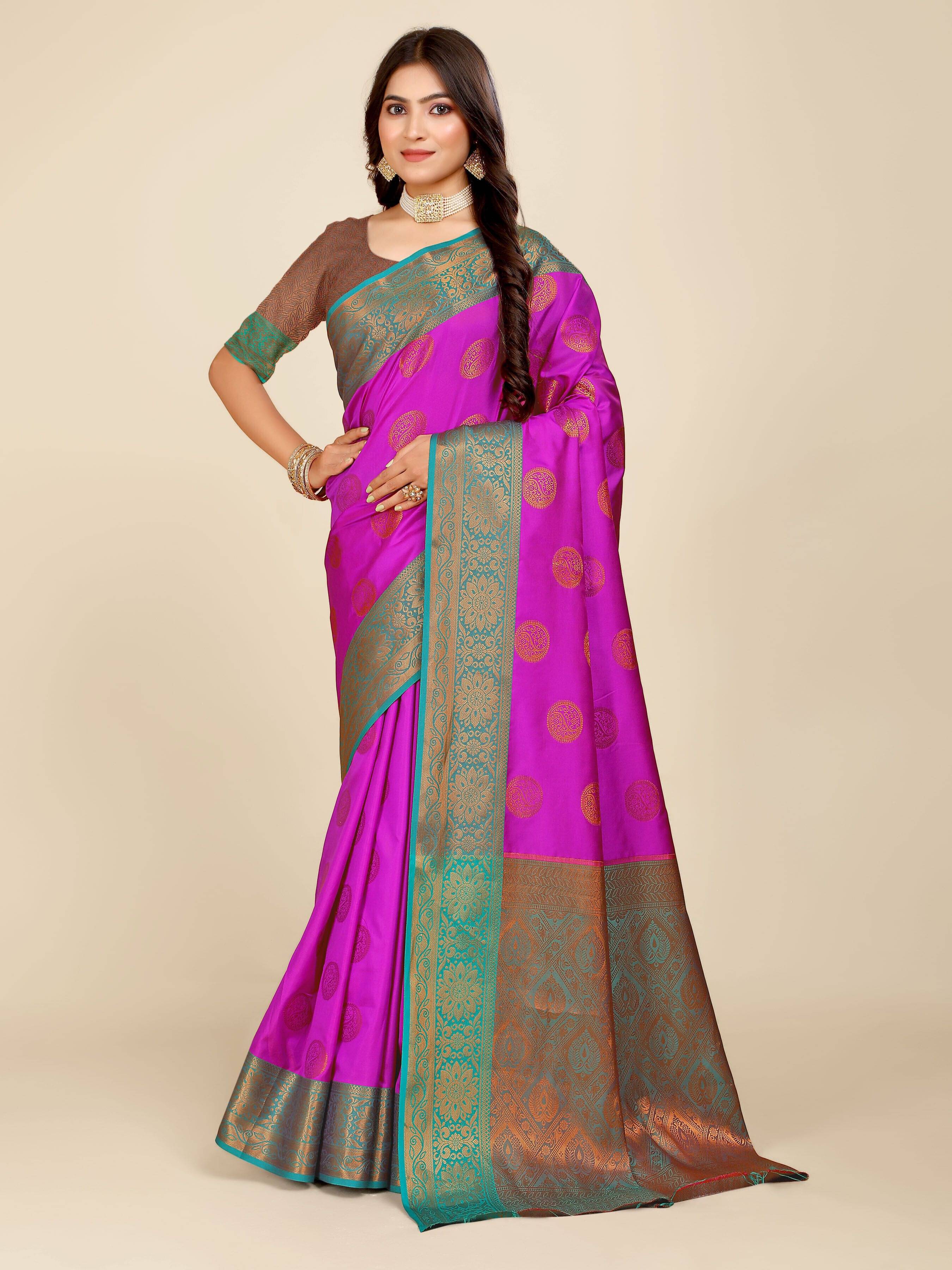 JS Clothing Mart Organza Woven Design Banarasi saree With Unstitched Blouse Piece ( Pink ) JS Clothing Mart Organza Woven Design Banarasi saree With Unstitched Blouse Piece ( Pink )