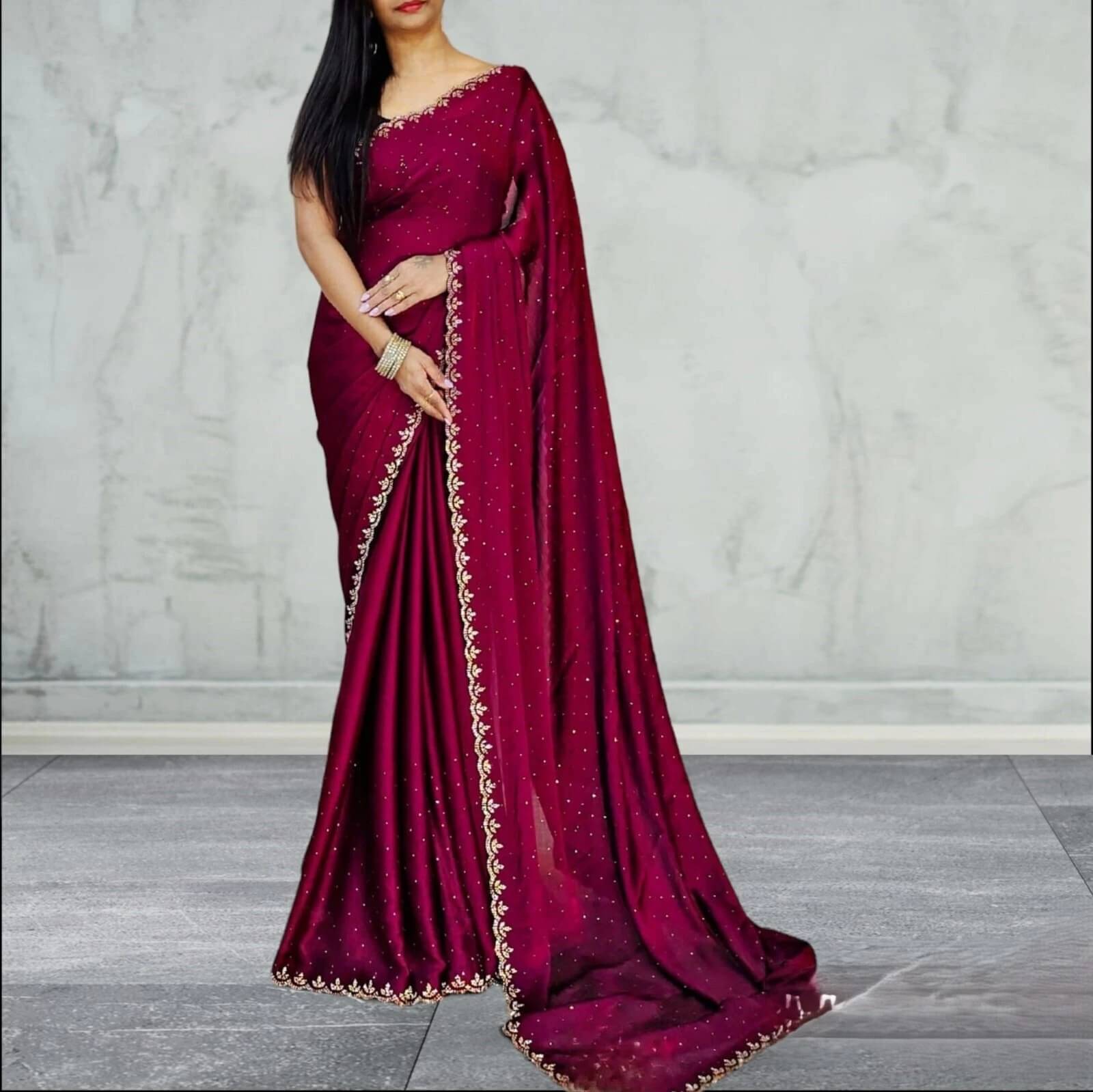     			JS Clothing Mart Silk Woven Design Regular Saree With Unstitched Blouse Piece ( Purple )