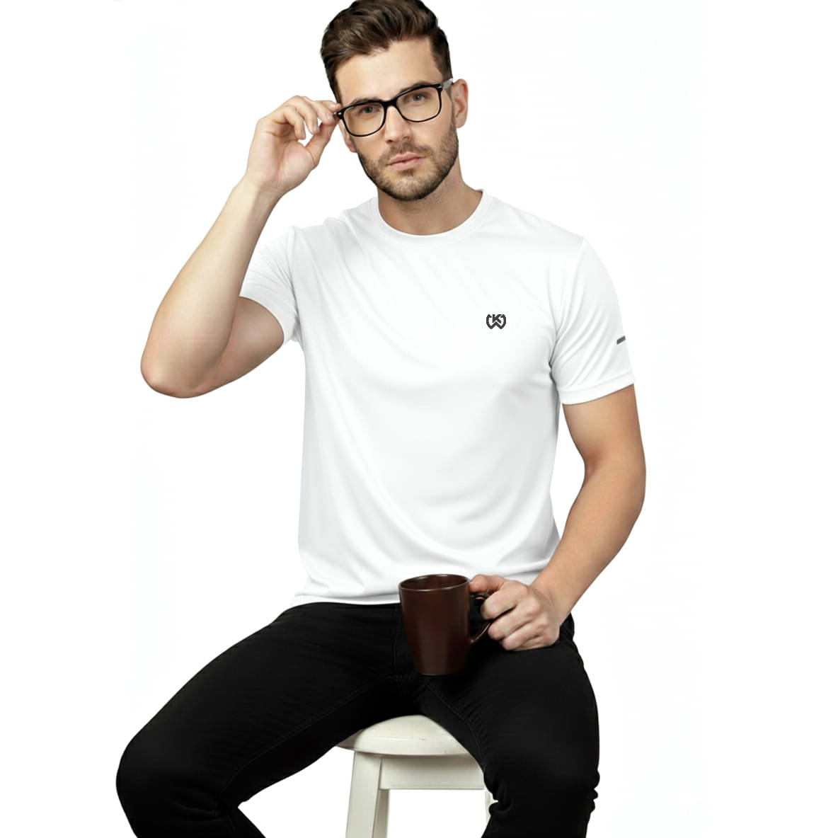 KWINGS Men Cotton Flex Regular Fit Solid T-Shirt ( White ) KWINGS Men Cotton Flex Regular Fit Solid T-Shirt ( White )