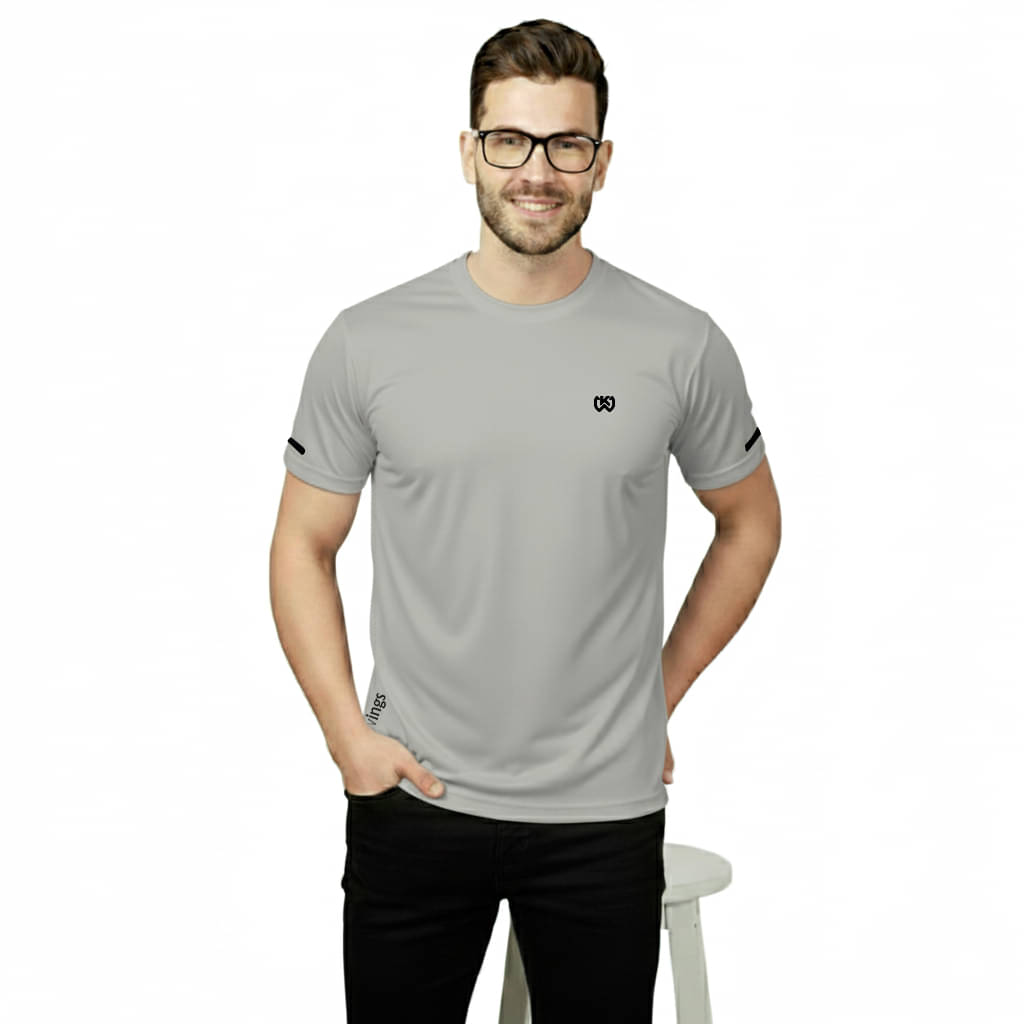     			KWINGS Men Polyester Regular Fit Solid T-Shirt ( Light Green )