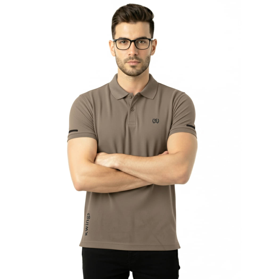 KWINGS Men Polyester Regular Fit Solid T-Shirt ( Beige ) KWINGS Men Polyester Regular Fit Solid T-Shirt ( Beige )