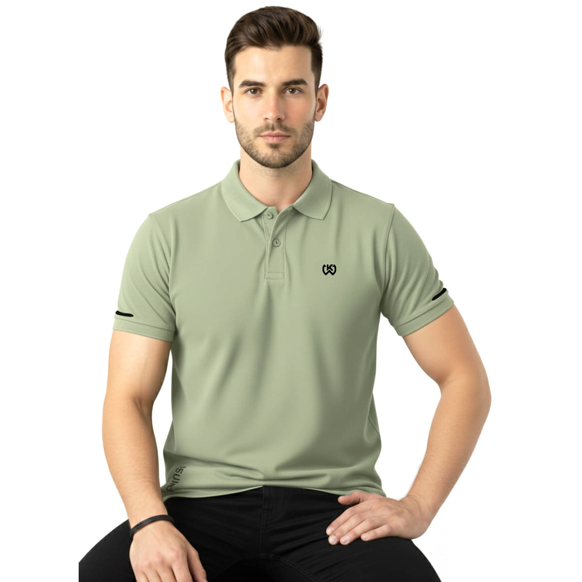 KWINGS Men Polyester Regular Fit Solid T-Shirt ( Green )     			KWINGS Men Polyester Regular Fit Solid T-Shirt ( Green )