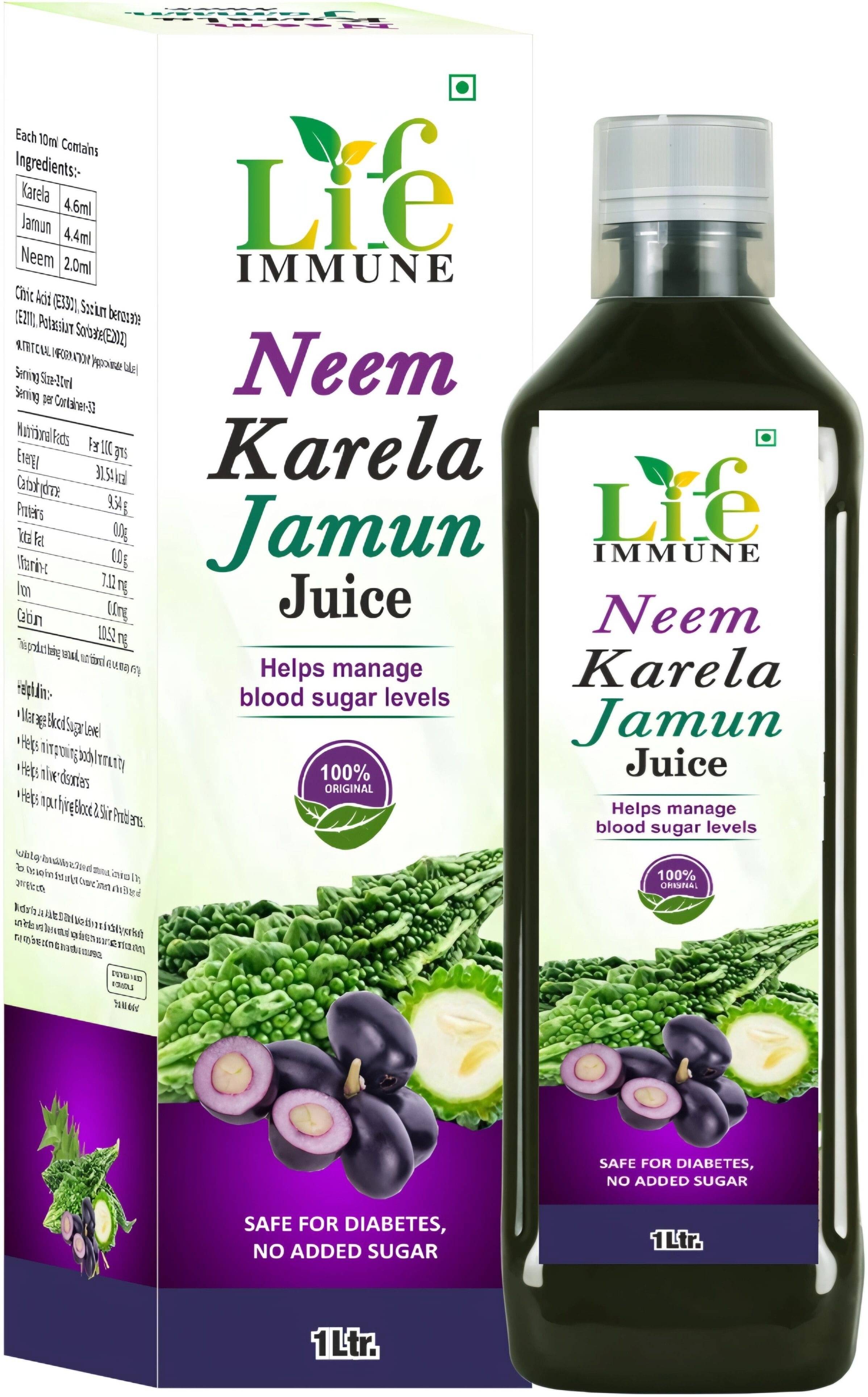     			Life Immune Karela Jamun Neem Juice Promotes (Pack of 1)
