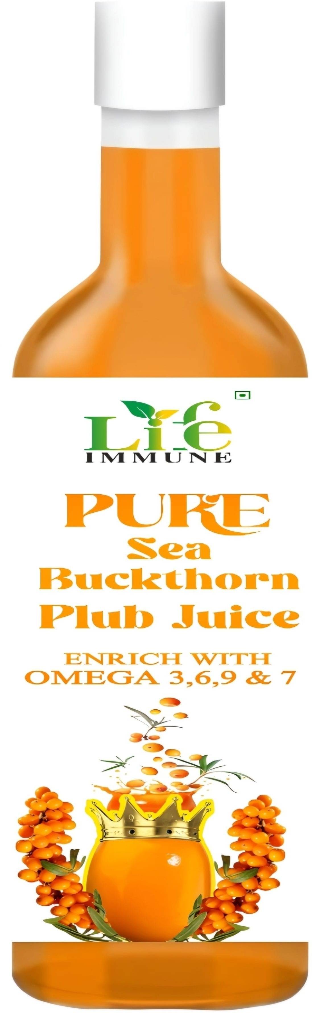     			Life Immune PURE SEA BUCKTHORN JUICE AND IMMUNITY BOOSTER ENHANCE POWER 1000 ml (Pack of 1)